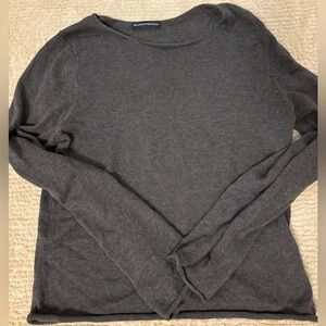 Brandy Melville Gray Crewneck roll hem Sweater